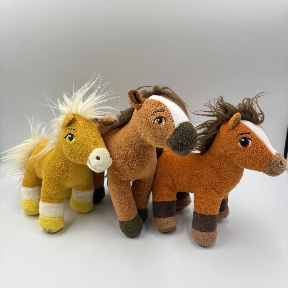 Breyer‎ DreamWorks Spirit Horse Plush Lot 3 Stuffed Animal Toys Small Brown 8"